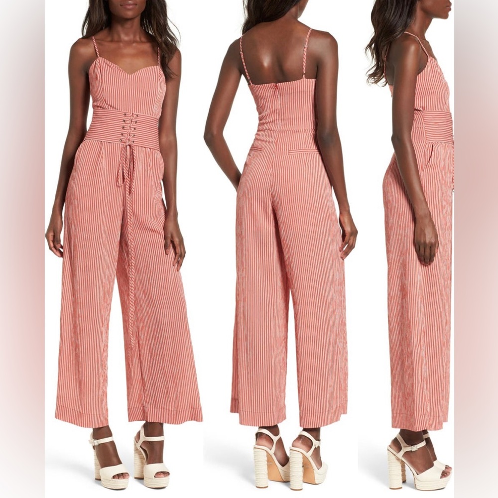 J.O.A Corset Wide Leg Jumpsuit